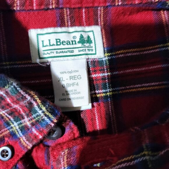 Vintage LL Bean Flannel Plaid Shirt Men's XL Reg. Long Sleeve Button Up Shirt - Picture 8 of 10
